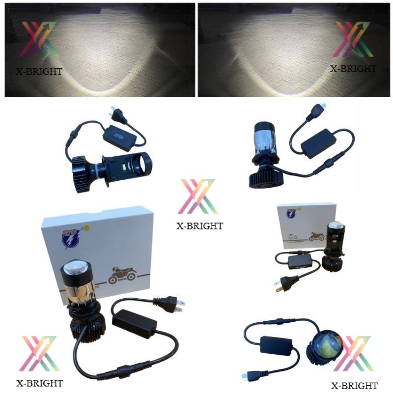 COD Lampu Utama H4 Mini Projector Led 2 Warna Original Bergaransi 1 PCS