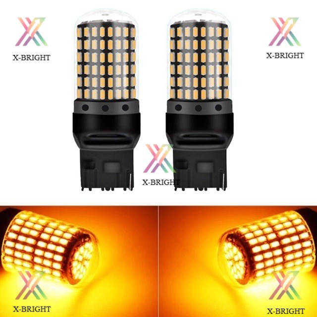 Led T20 7440 Lampu Sign Lampu Sein Lampu Mundur  T20 7440 Tancap 144 SMD 12-24 Volt KACA