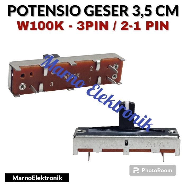 POTENSIO GESER POTENTIO GESER W100K 3.5 CM 3 KAKI 2-1 ASLI ORIGINAL sperpart