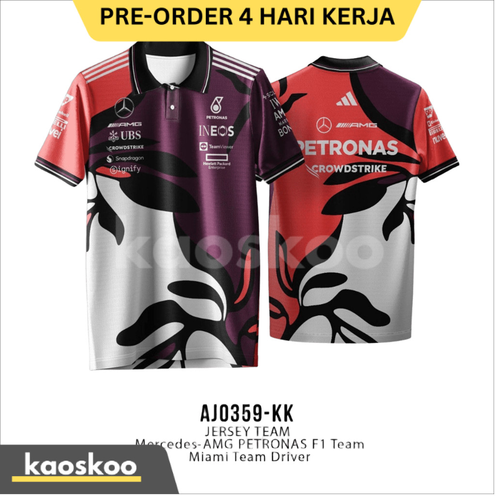 Kaos Jersey Mercedes-AMG PETRONAS F1 Team Miami Team Driver