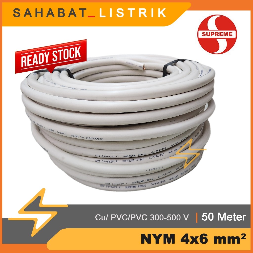 KABEL SUPREME NYM 4X6 PANJANG 50M Putih