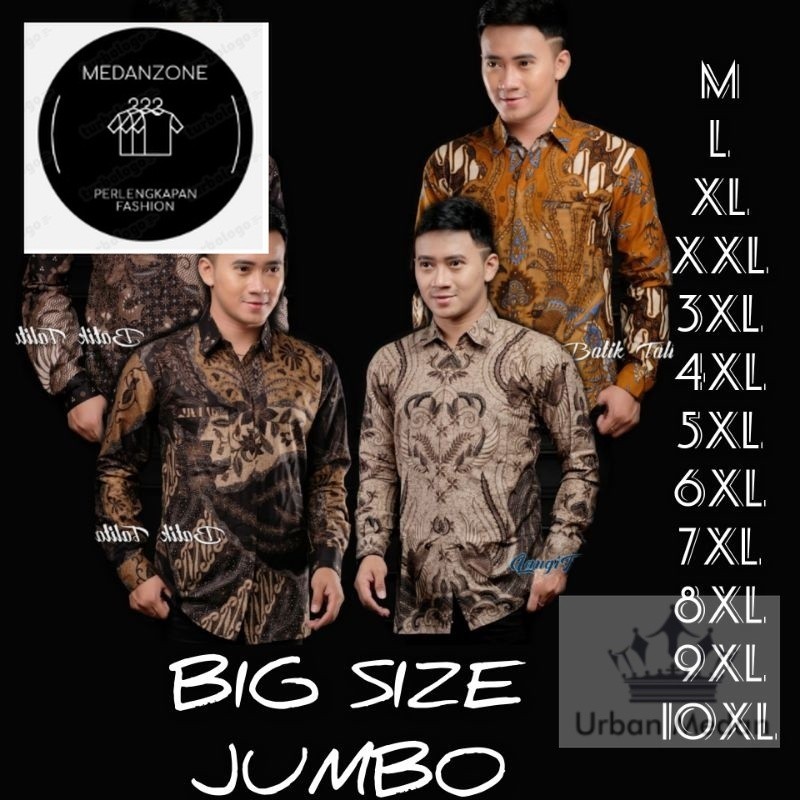 MedanZone - KEMEJA BATIK PRIA LENGAN PANJANG BIG SIZE JUMBO M.L.XL.XXL.3XL.4XL.5XL.6XL.7XL.8XL.9XL.1