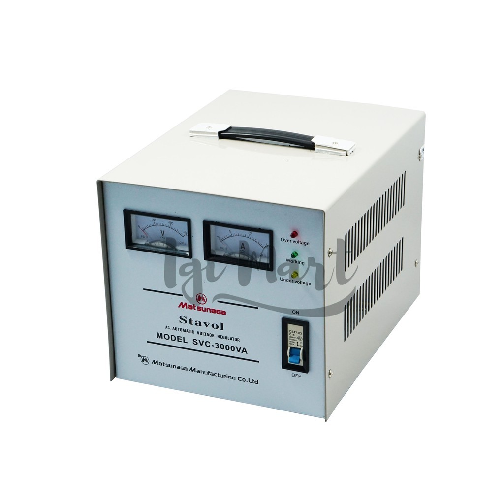 newSTABILIZER STAVOLT MATSUNAGA SVC-3000W VOLTAGE / STAVOLT MTS SVC 3000 WATT / STAVOL 3000 W