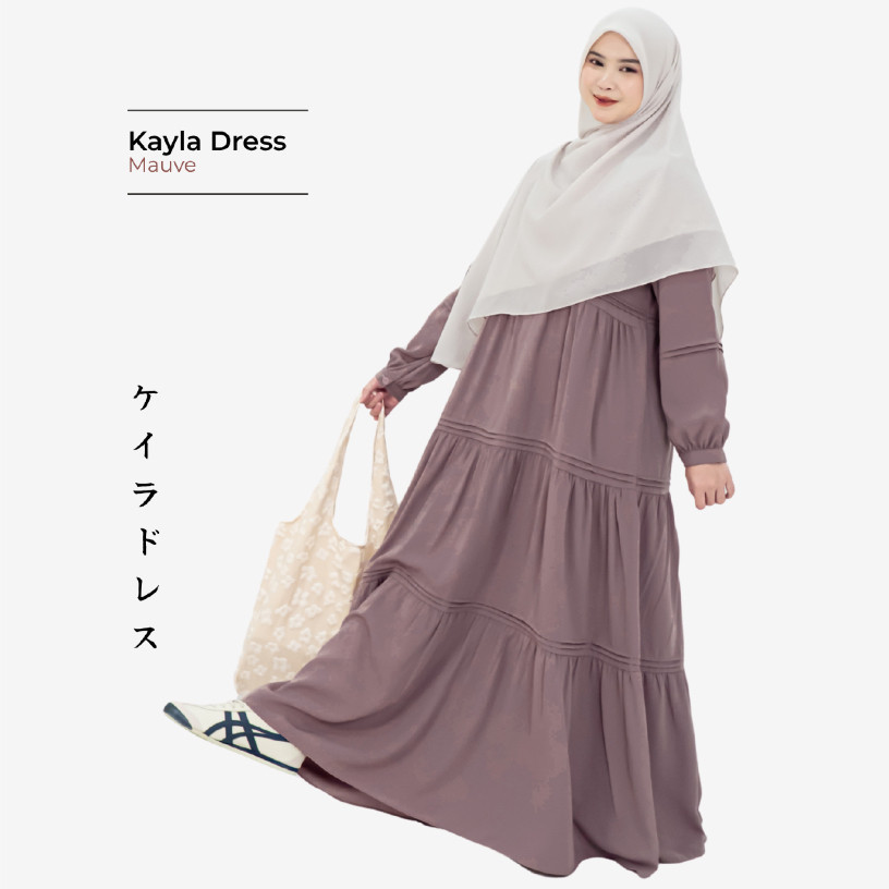Mininos Kayla Dress Lipit | Gamis Daily Busui Remaja Muslimah Terbaru