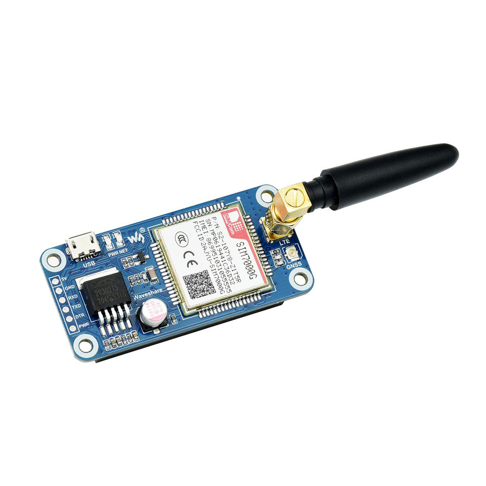 SIM7000G GNSS Module Global Band CatM2G, NBIoTCatM(eMTC)2GGNSS HAT for Raspberry Pi , NBIoT for IoT 