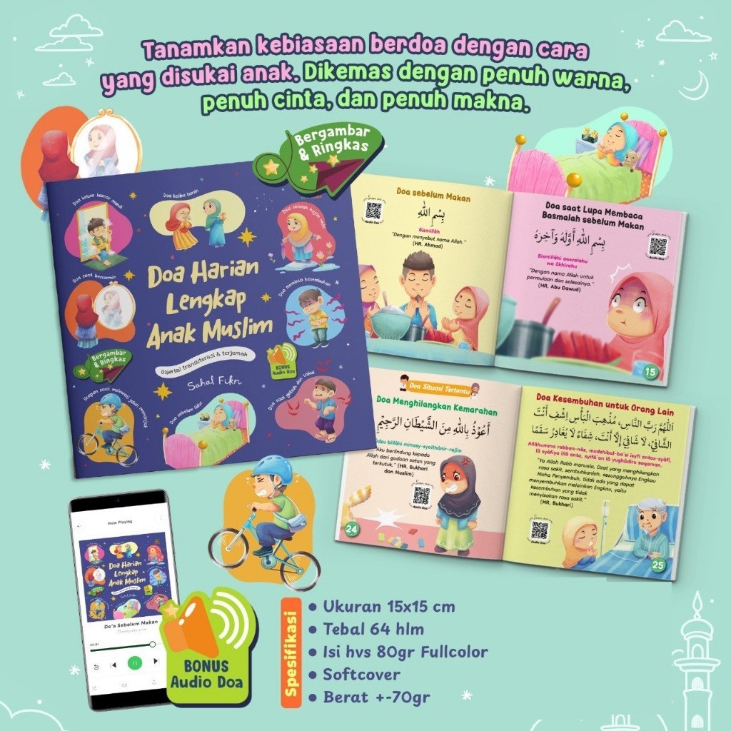 Doa Harian Lengkap Anak Muslim - Buku Belajar Berdoa Keseharian dengan Gambar Menarik Ziyadbooks