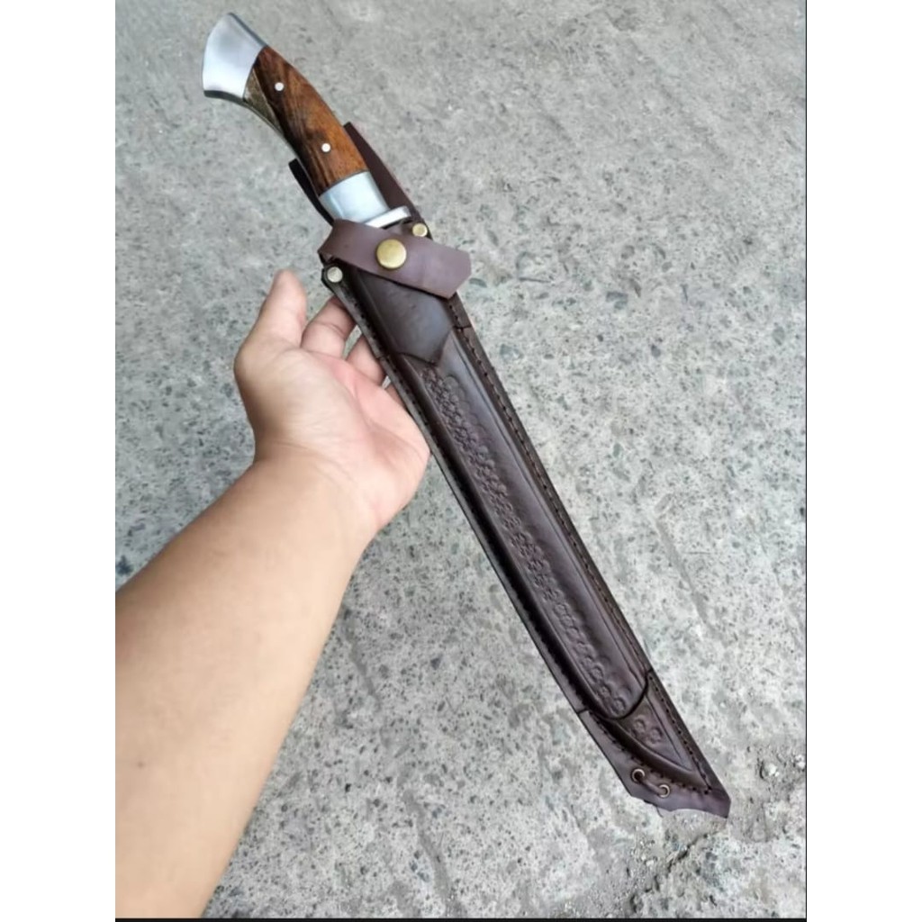 KAPTENSTORE1965 Pisau Sembelih Bahan HSS Pisau Sarung Kulit 30 Cm