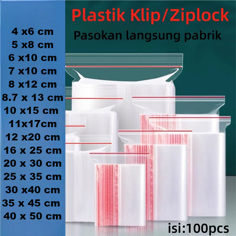 [COD] Plastik Klip/Ziplock PE Seal Bag UK 4×6 5×8 7×10 8 x12 8.7×13 10×15 11×17 12×20 16×25
