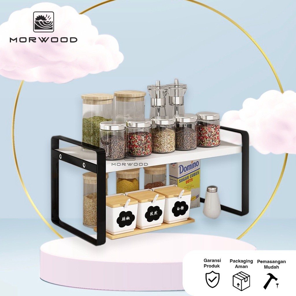 Rak Dapur Susun Rak Kabinet Dapur Rak Lemari Dapur Rak Bawah Wastafel Untuk Bumbu Panci / Rak Buku /