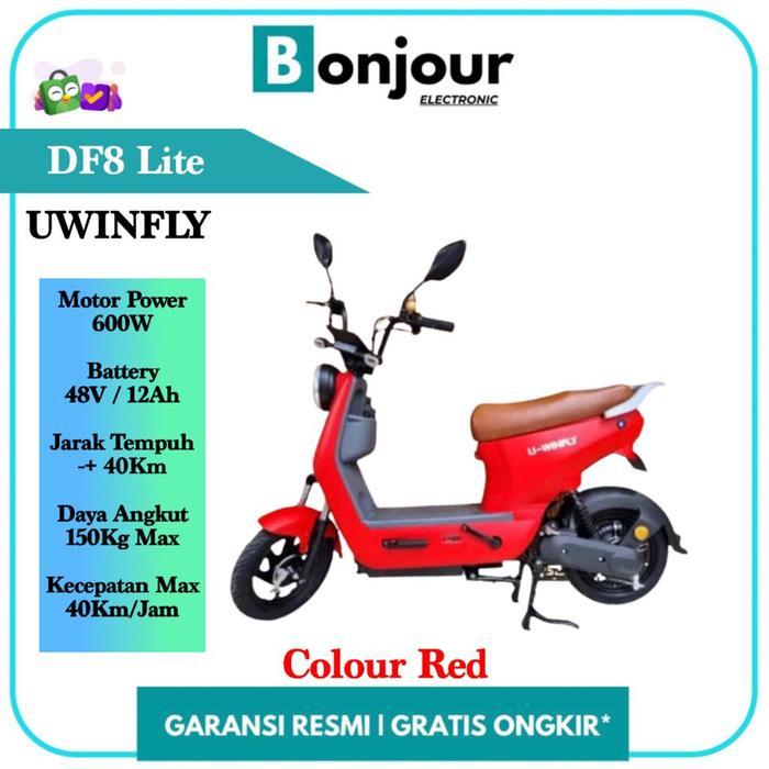 PROMO GASPOLL Sepeda Listrik Uwinfly DF8 Dragonfly 8 Baterai 48V/12Ah - Red [ORI]