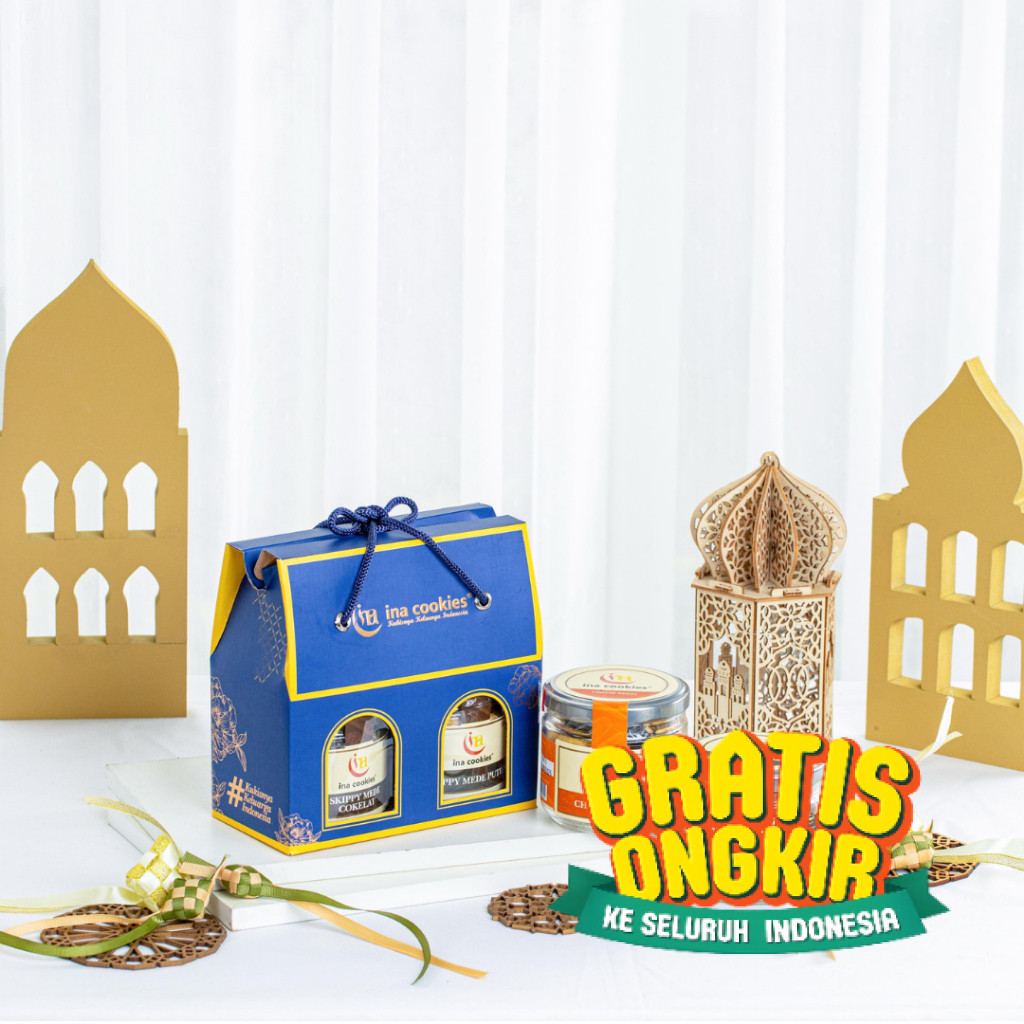 Hampers Lebaran GABLE BOX JAR ISI 2 -  Paket Parcel Idul Fitri 2026 Kue Kering Premium INA COOKIES/ 