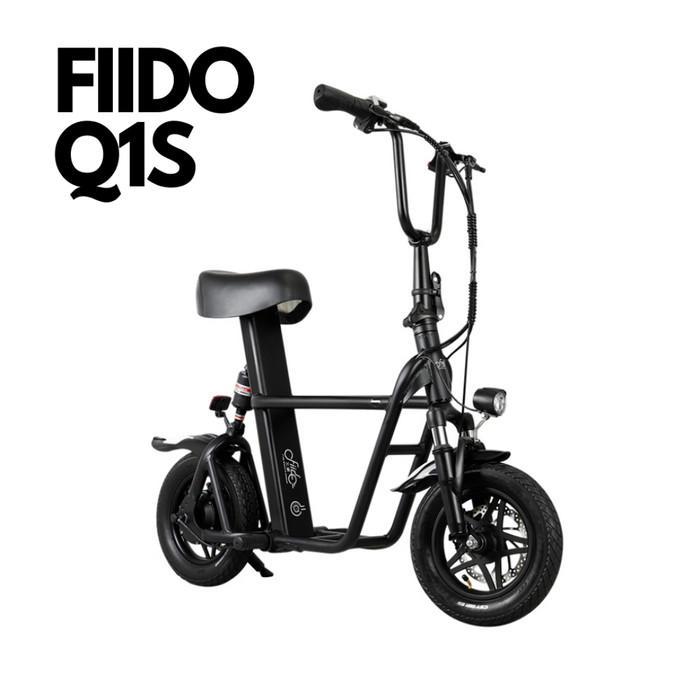 Sepeda Sekuter Scooter Listrik Lipat Fiido Q1s Roda 2 Motor 36v 250w - Putih - Hitam, Standar
