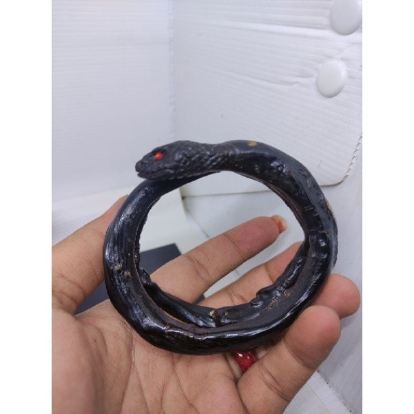 GELANG PRIA KEREN AKAR BAHAR HITAM LILIT 3 UKIR ULAR PITON