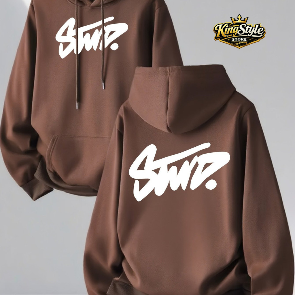 KingStyle Store - Hoodie Sweater Sablon DTF Desain STWD Pria Bahan Fleece Kualitas Premium