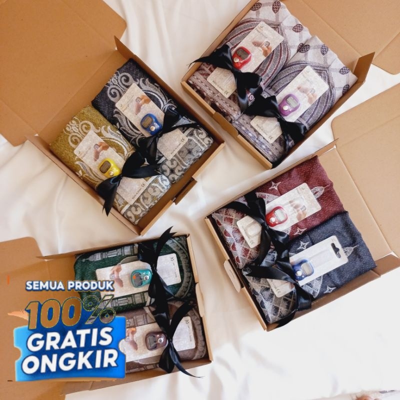 HAMPERS SAJADAH COUPLE TASBIH DIGITAL KADO WEDDING PASANGAN HADIAH IDUL FITRI KADO SAJADAH TASBIH/ C