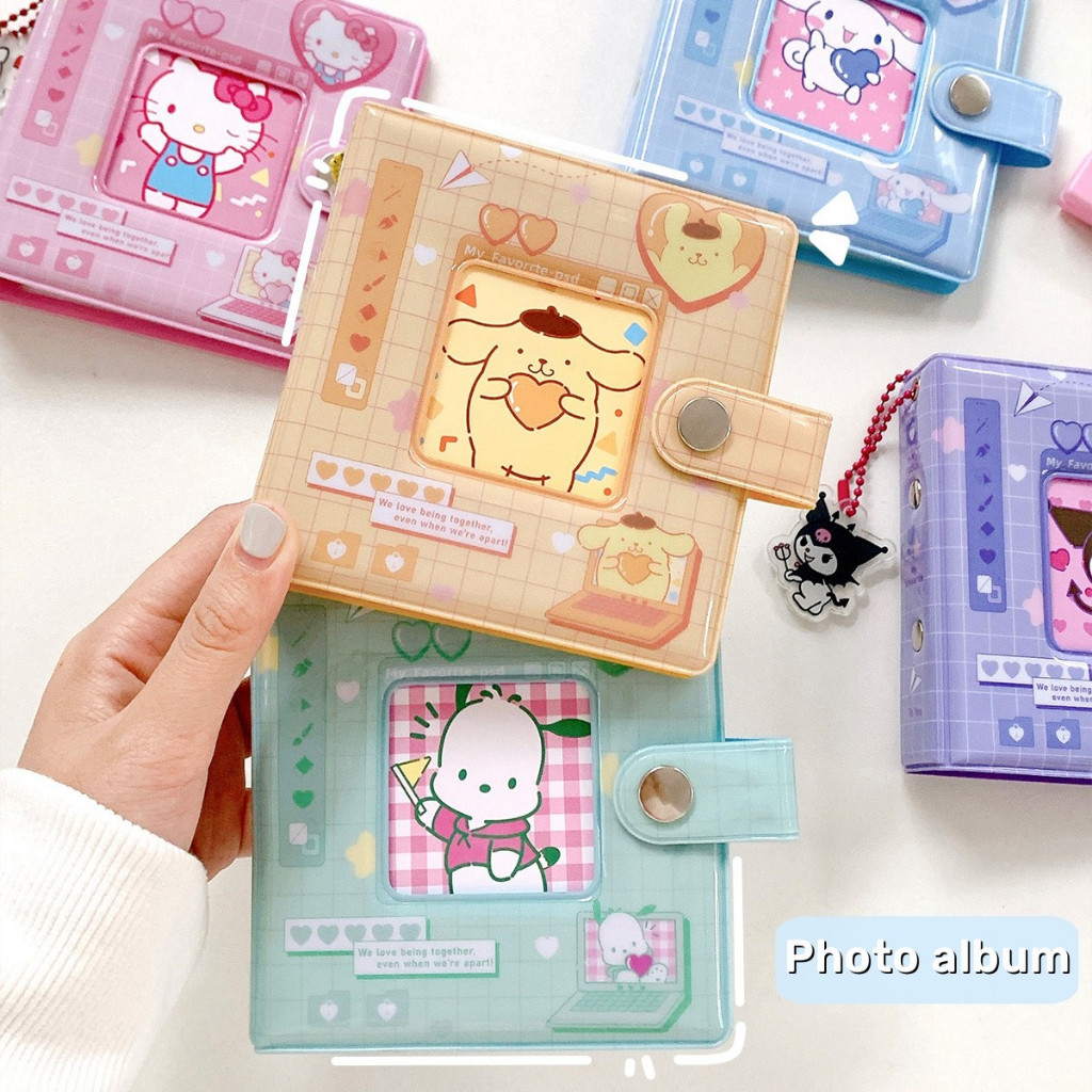 TERBARU Kawaii Sanrio album foto binder 3 ring mini dengan liontin 40saku Photo album card polaroid 