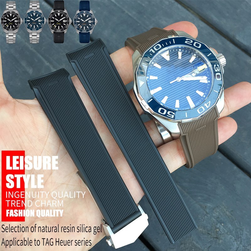 22mm New Style Rubber Silicone Watch Strap Black Blue Brown Watchband Suitable for Tag Heuer CARRERA