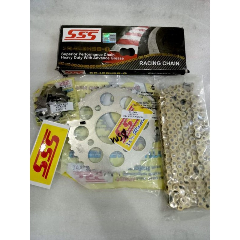 GEAR SET / GIR SET  SSS UNTUK MOTOR MEGAPRO NEW / MEGA PRO / TIGER / CBR 150R / SONIC 150 R / VERZA 