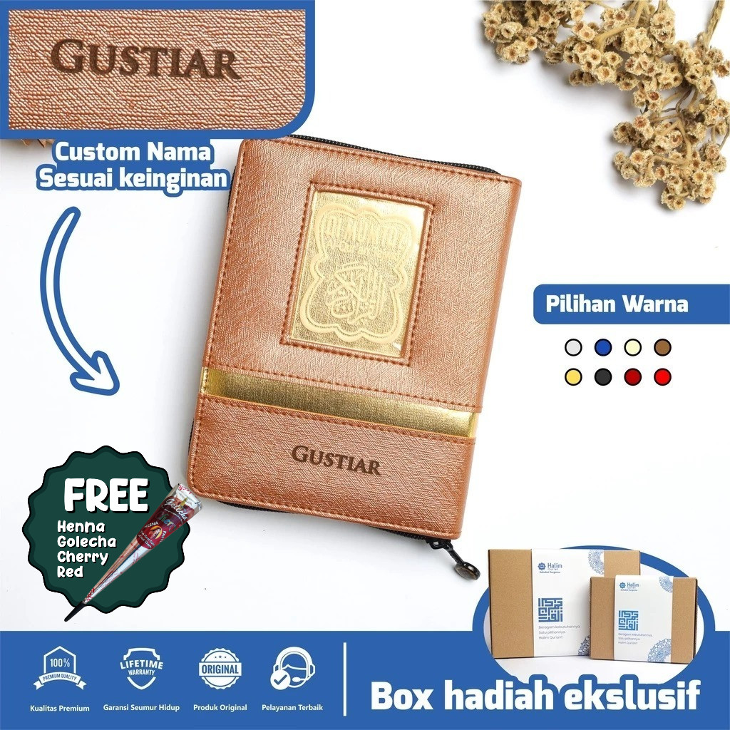 Al Quran Tajwid Al-Mumtaz A6 Resleting -  Al Quran Custom Nama -  Al Quran Tajwid Murah A6