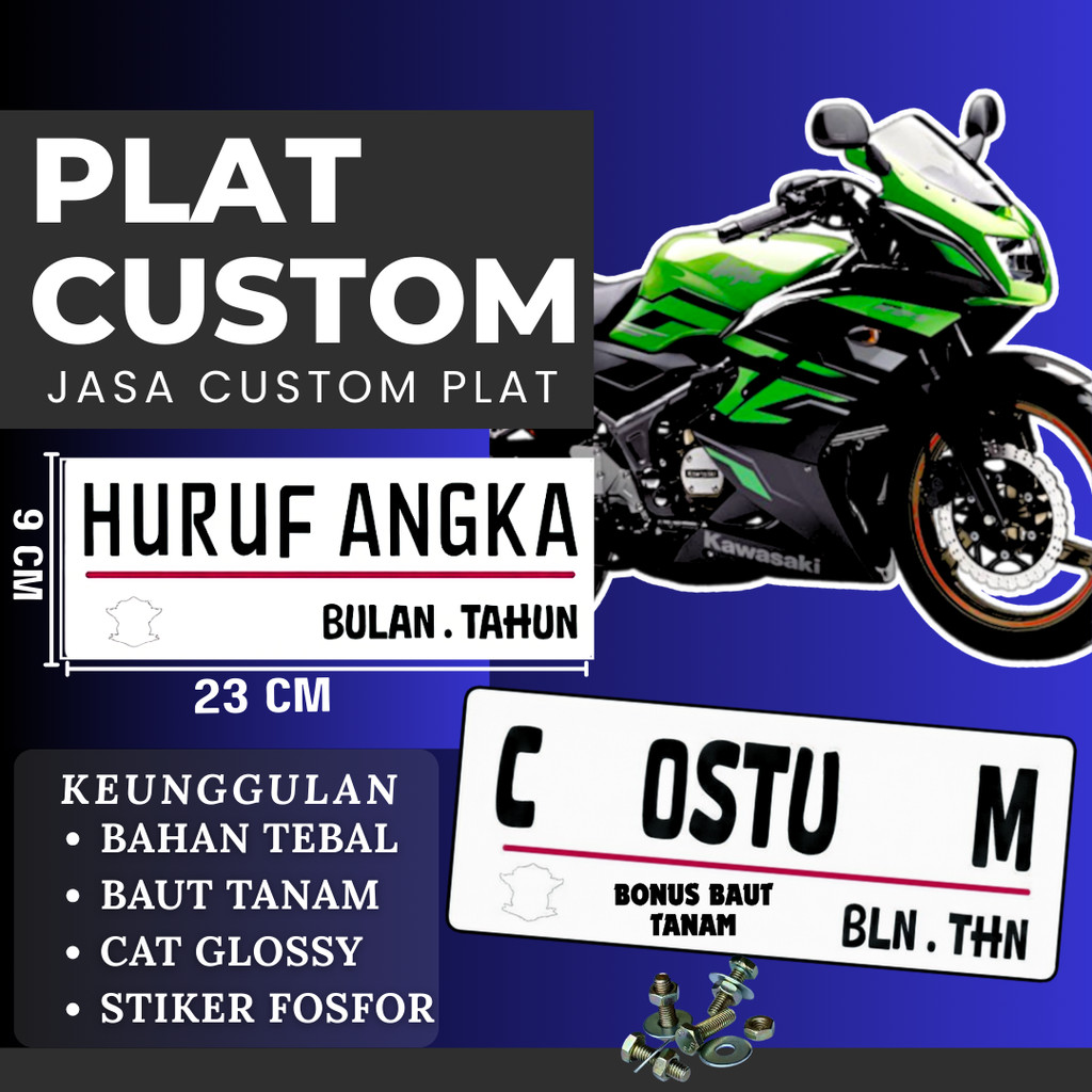 PLAT WARNA PUTIH//PLAT ALUMINIUM//PLAT BAUT TANAM