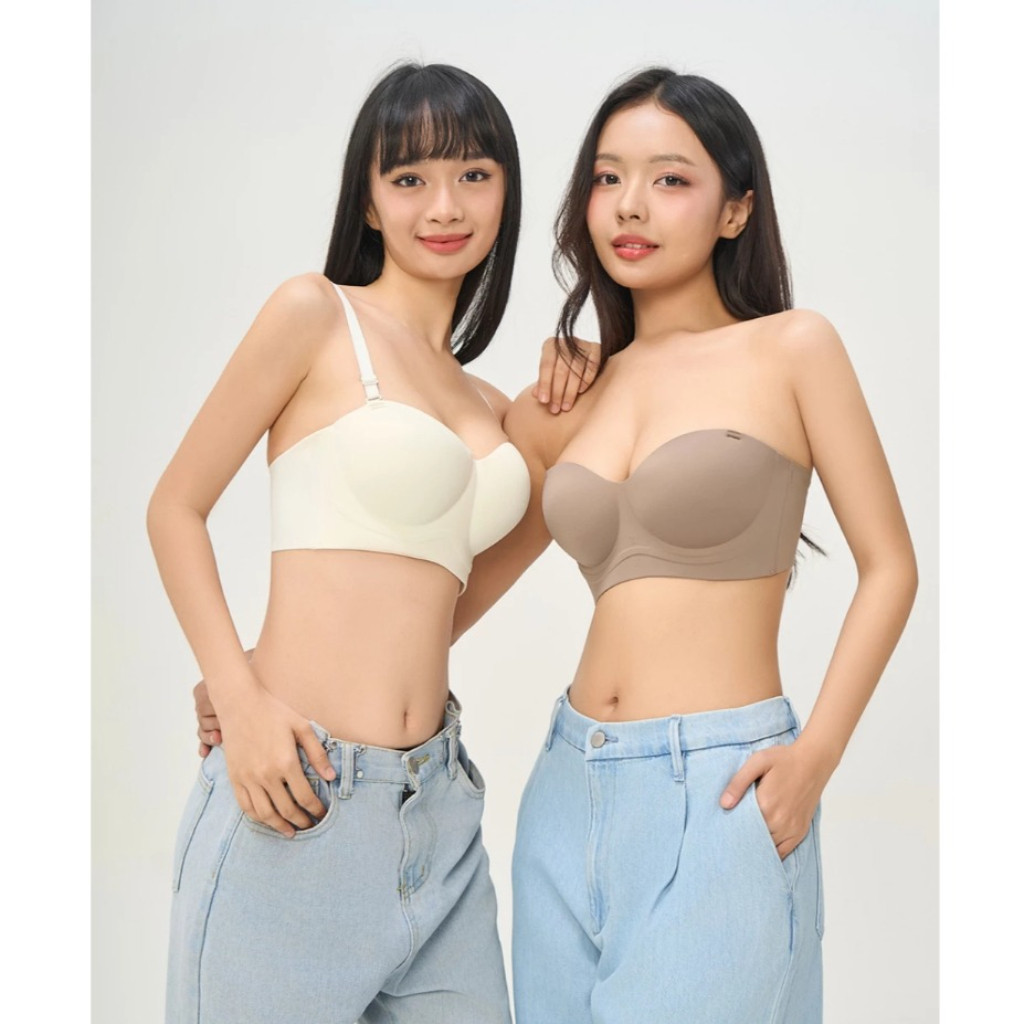 LUX Bra Model Push Up Tebal Busa Tanpa Kawat Tali Bisa Dilepas Bergeser Pakaian Dalam Import LO080
