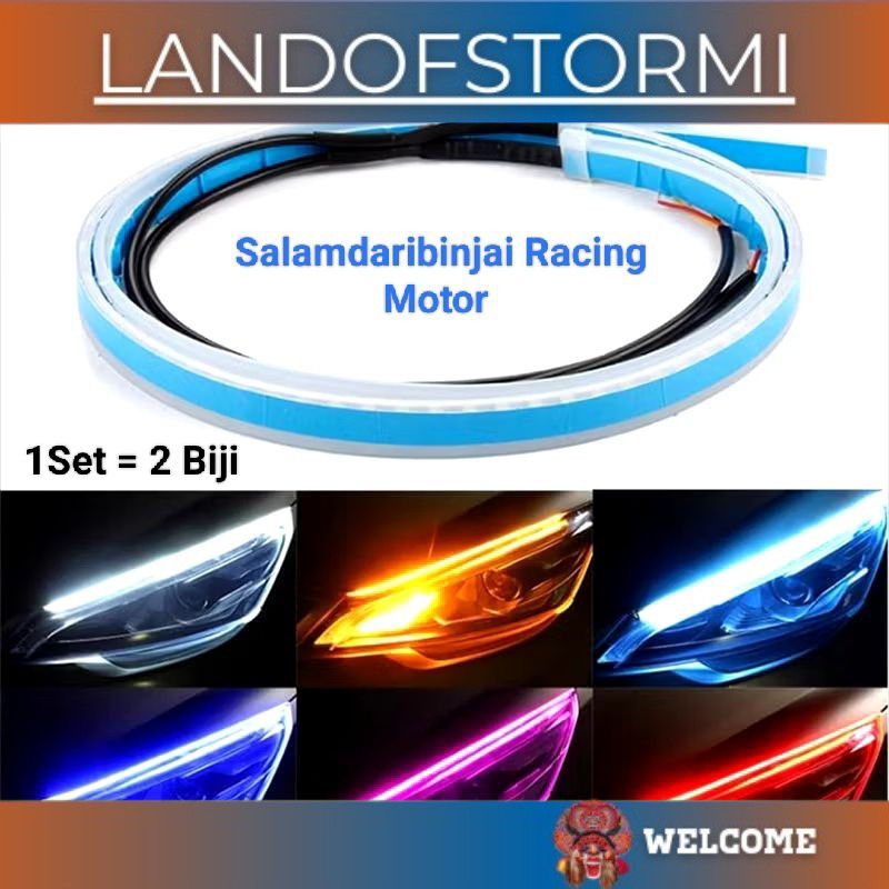 [spin-R] Lampu Alis Alis Lampu 30 Cm 2 Mode Running Isi 2 Aerox,Vario,Nmax,Pcx,Cbr150r,R15,Ninja Dan