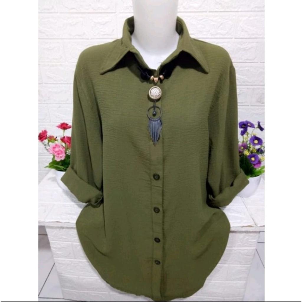KEMEJA WANITA CRINKLE AIR FLOW PREMIUM TERBARU / ATASAN WANITA KEKINIAN / BAJU WANITA BAHAN CRINKLE 