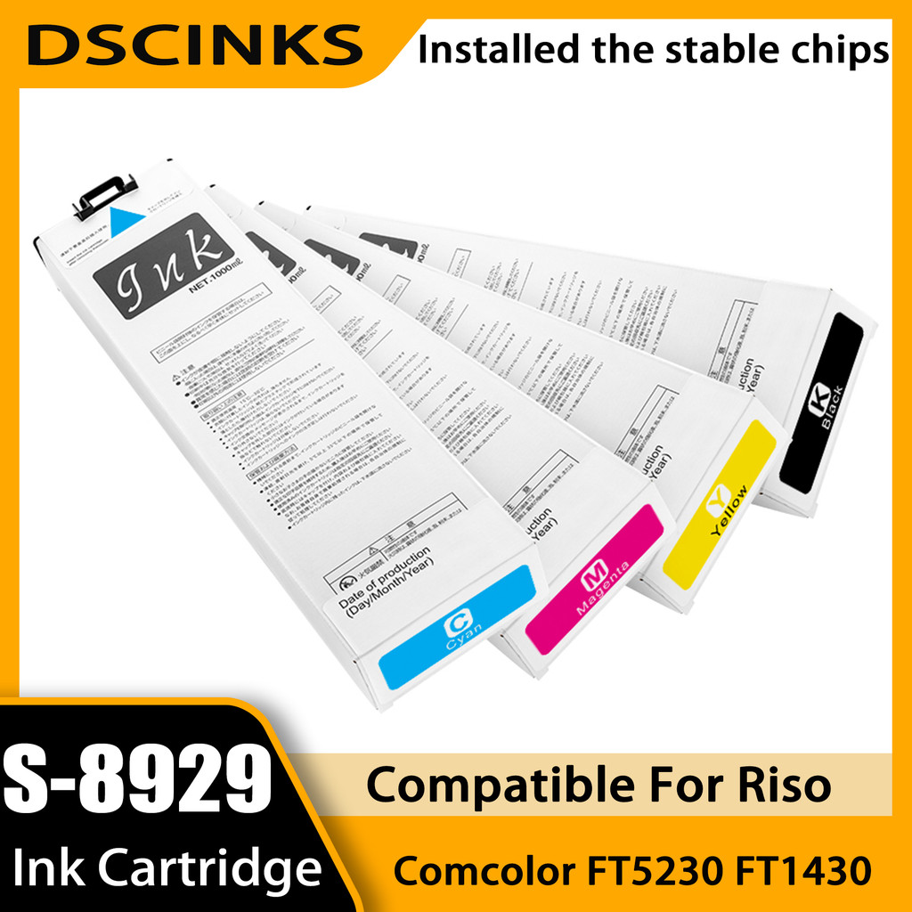 1000ml S-8929-S8932 S 8929 S8932 Ink Cartridges High Yield Compatible for Riso Comcolor FT1430 FT523