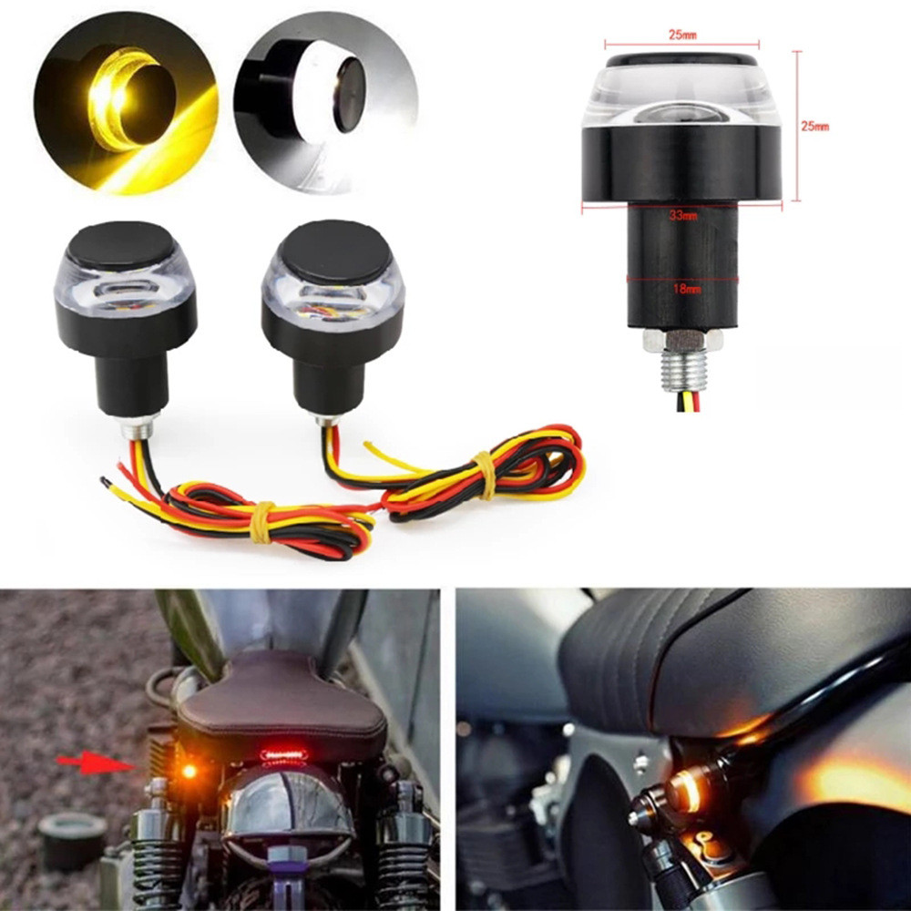 Lampu Sein LED Stang Motor 22mm, Lampu Sein Ujung Stang LED, Lampu Sein Pegangan, Lampu Sein Berkedi