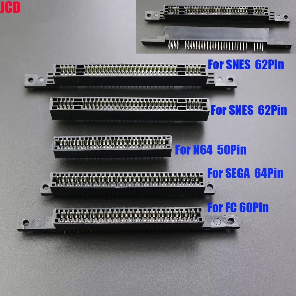 JCD 1pcs For SNES N64 SEGA FC Connector Game Card Slot 62pin 50pin 64pin 60pin For SEGA Genesis N64 