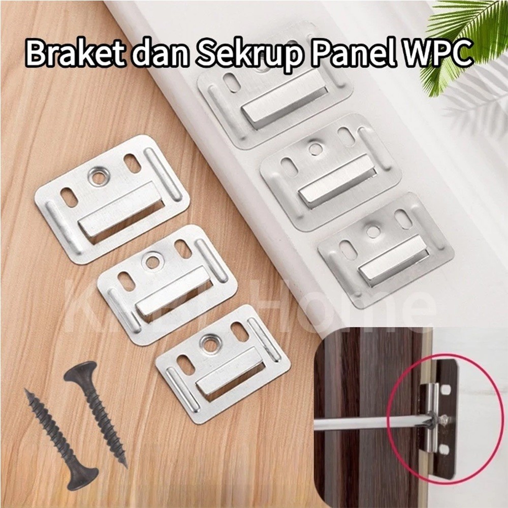 100PCS Clip Wood Pannel WPC /Braket dan Sekrup Panel WPC / Klip Panel WPC / Klip Panel WPC / Braket 