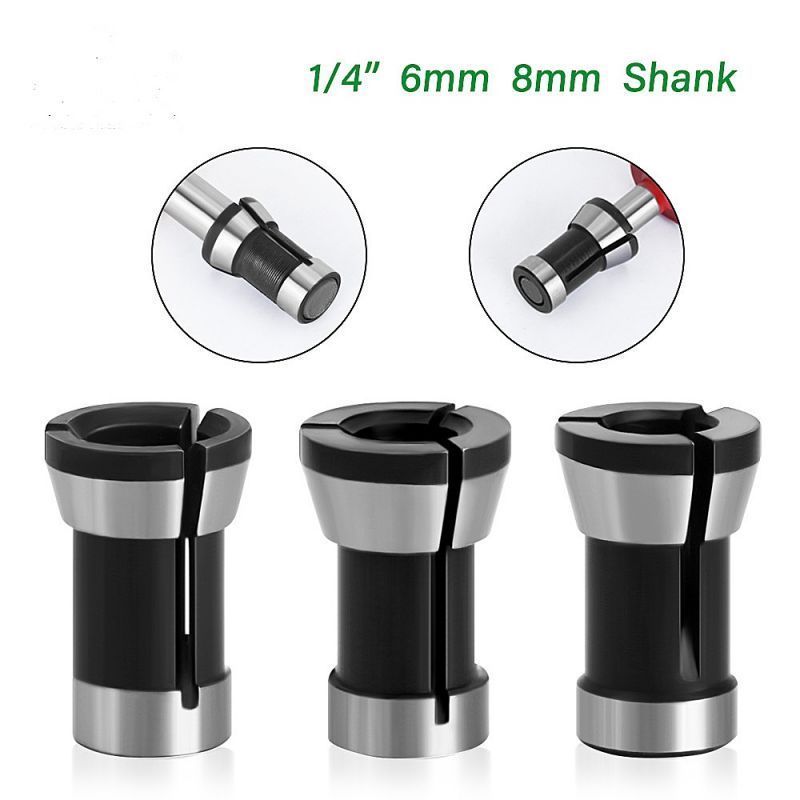 Ready Collet Chuck Collet Chuck Router Trimmer 3pcs Collet Chuck Adapter 6/6.35/8mm Mata Router Bits