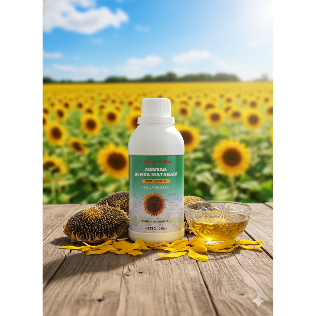 250ml Minyak Bunga Matahari Essential Oil - Minyak Esensial Sunflower Carrier Oil
