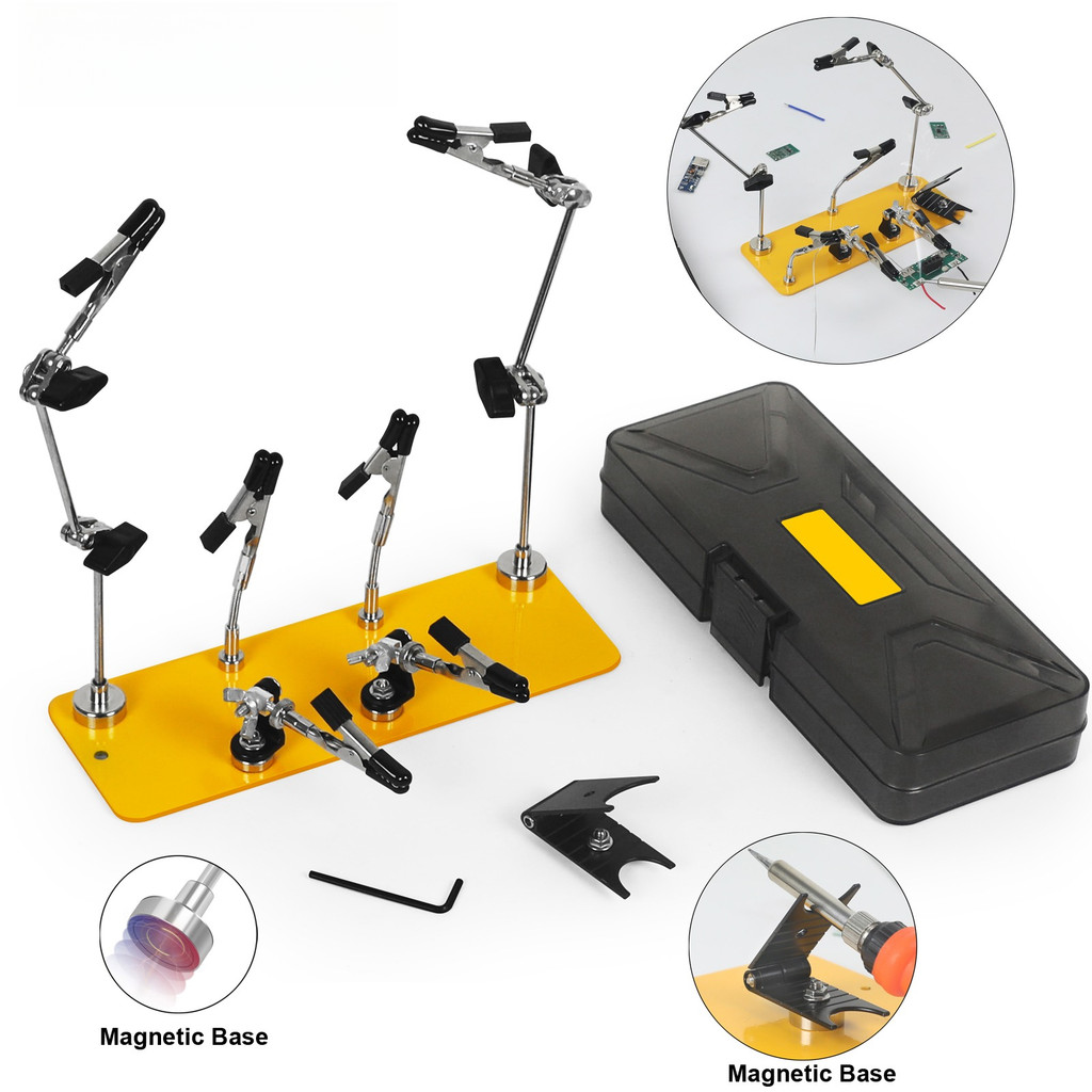 Toolour Magnetic Helping Hands Soldering Station PCB Circuit Board Holder Magnetic Flexible Arms for
