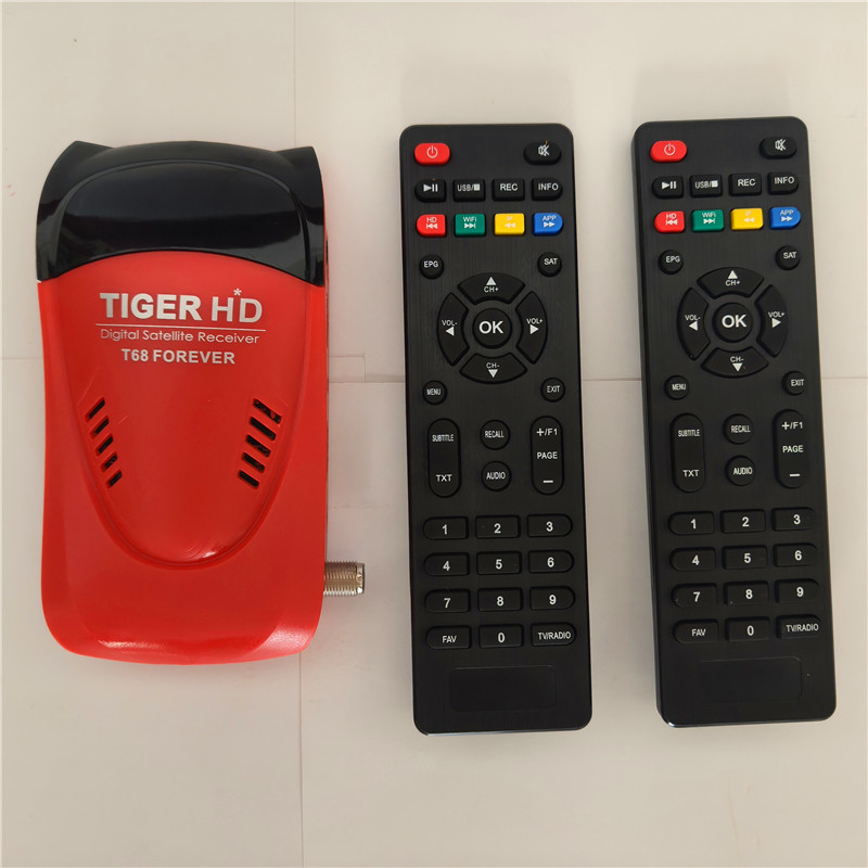 Original Tiger HD T68 Satellite TV Receiver Support Forever IKS Apollo5 IPTV PowerVU Biss Decoder H.