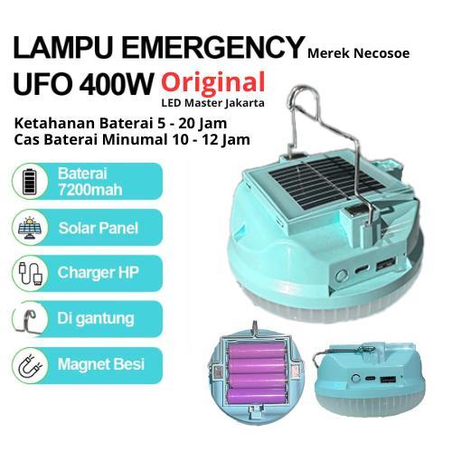 (Baterai Real asli 7200MAH)lampu led emergency ufo 400w /solar panel led/ lampu emergency gantung la