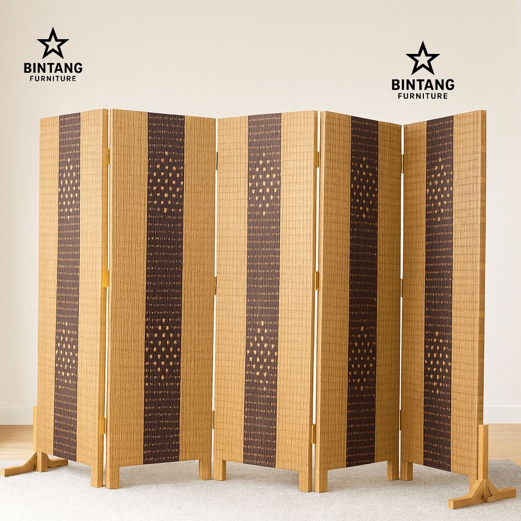 5 PINTU  Sketsel Pembatas Ruangan Rotan Sintetis Sekat Ruangan Minimalis Murah