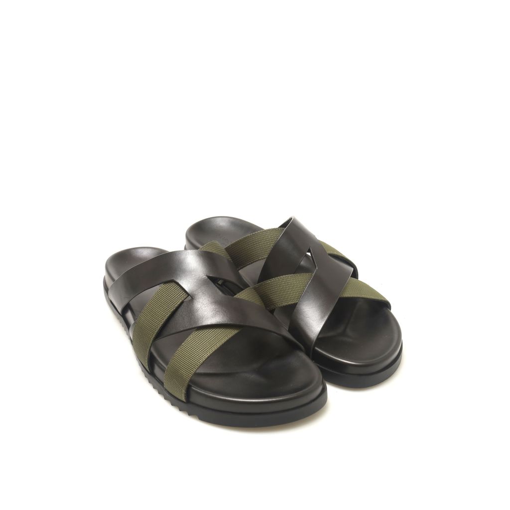 SOLARE BLACK OLIVE Sandal Pria Kulit by Mario Minardi