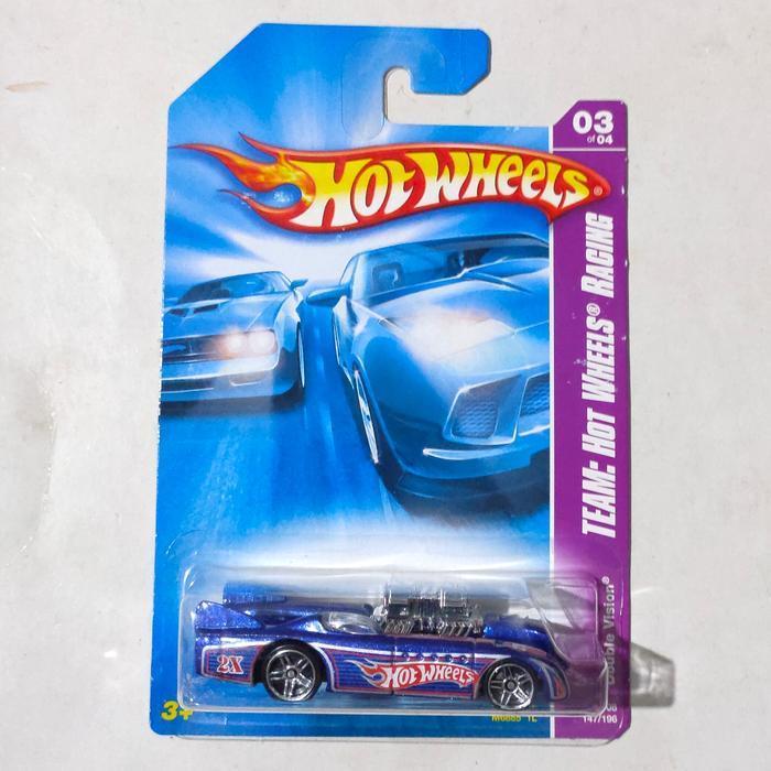 Mainan Hot Wheels Double Vision biru 2008 Team Hot Wheels Racing rare