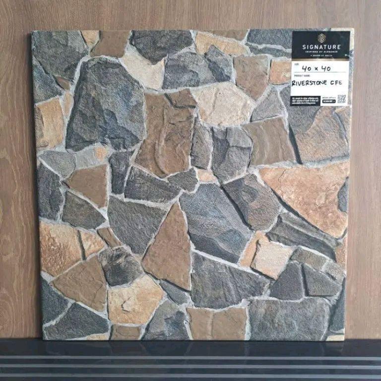 Keramik Lantai Carfot 40x40 Riverstone Series Slip Stop | Kasar | Matte Product Mulia