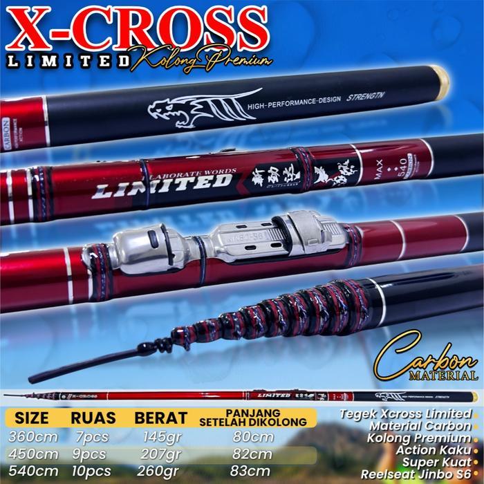 Tegek Kolong Premium Bahan Carbon Kaku X-Cross Limited - 360cm