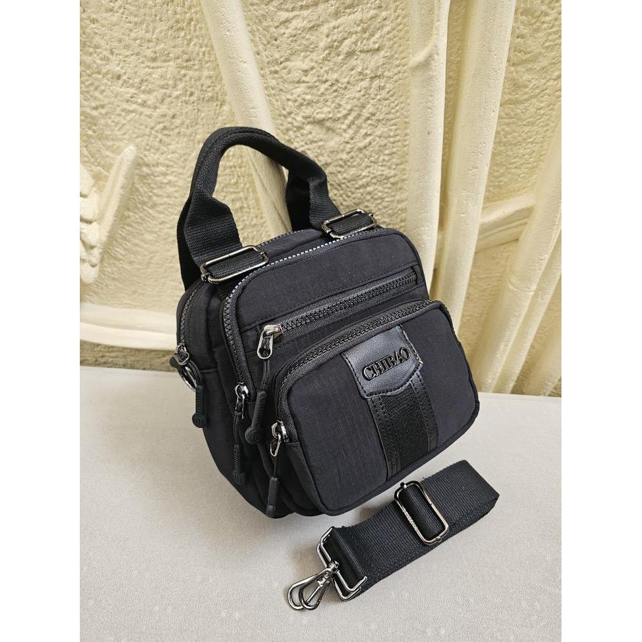 Tas Selempang Multifungsi Chibao CB 1813S-SF-C Lis Trendy Terbaru - Slingbag - Hitam, CB 1813SC-SF