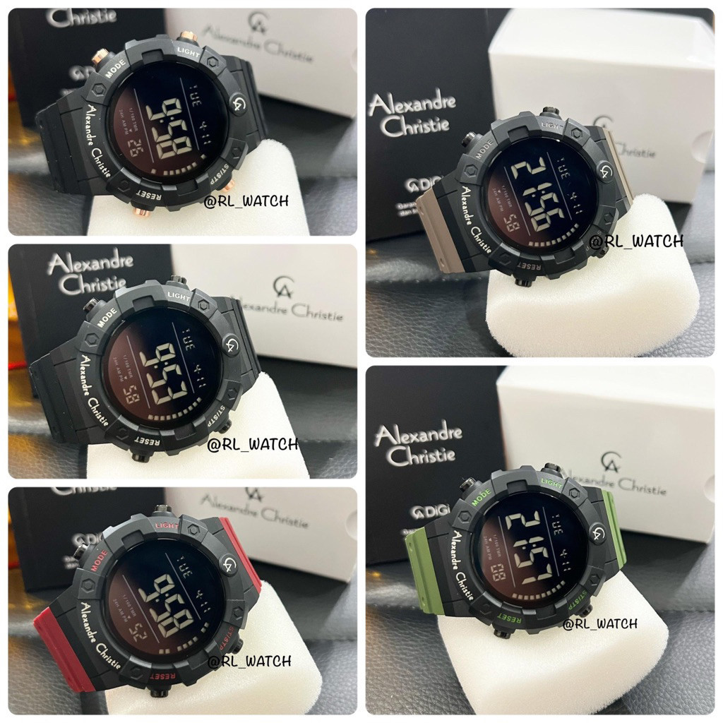 RAHMADAN SALE Jam Pria Alexandre Christie AC9388 Digital Karet