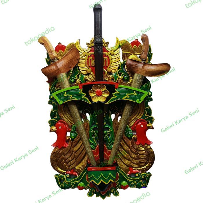 Blawong Keris Isi 2 & 1 Tombuk Ukir Lambang Jogja Hias Burung & Naga