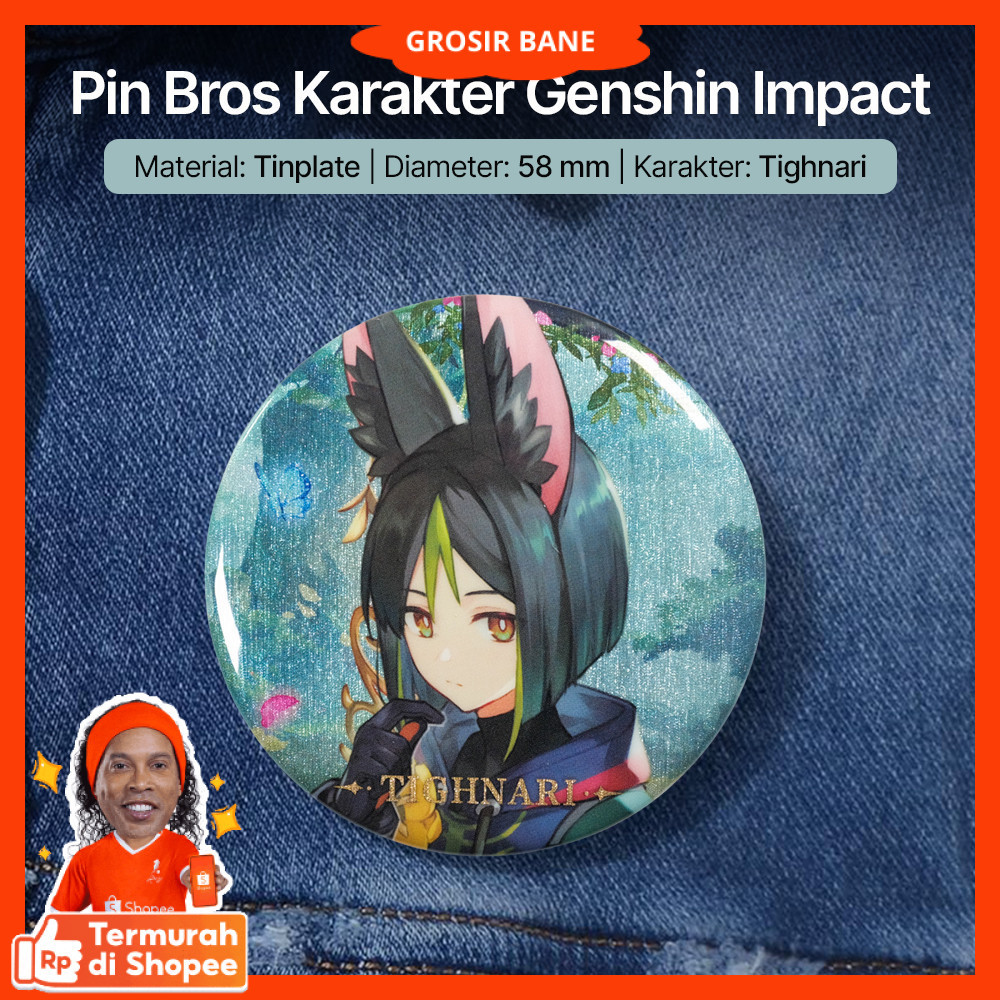 YWZL Pin Bros Karakter Genshin Impact Background Theme Can Badge - YZ015