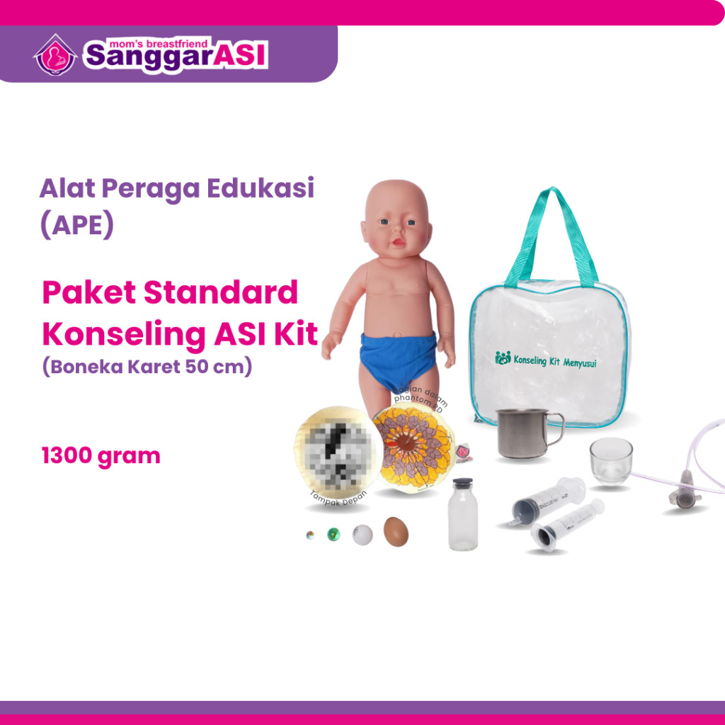[SANGGAR ASI] PAKET KONSELING ASI MENYUSUI KIT 50 CM BONEKA KARET / BONEKA BAHAN SILIKON