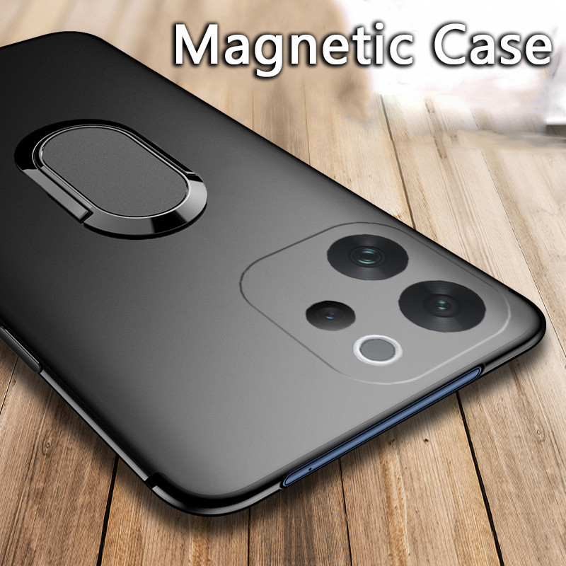 Untuk VIVO V70 VIVO Y11D VIVO Y05 Phone Case Soft Silicone Metal Ring Kickstand Bracket 360 Derajat 