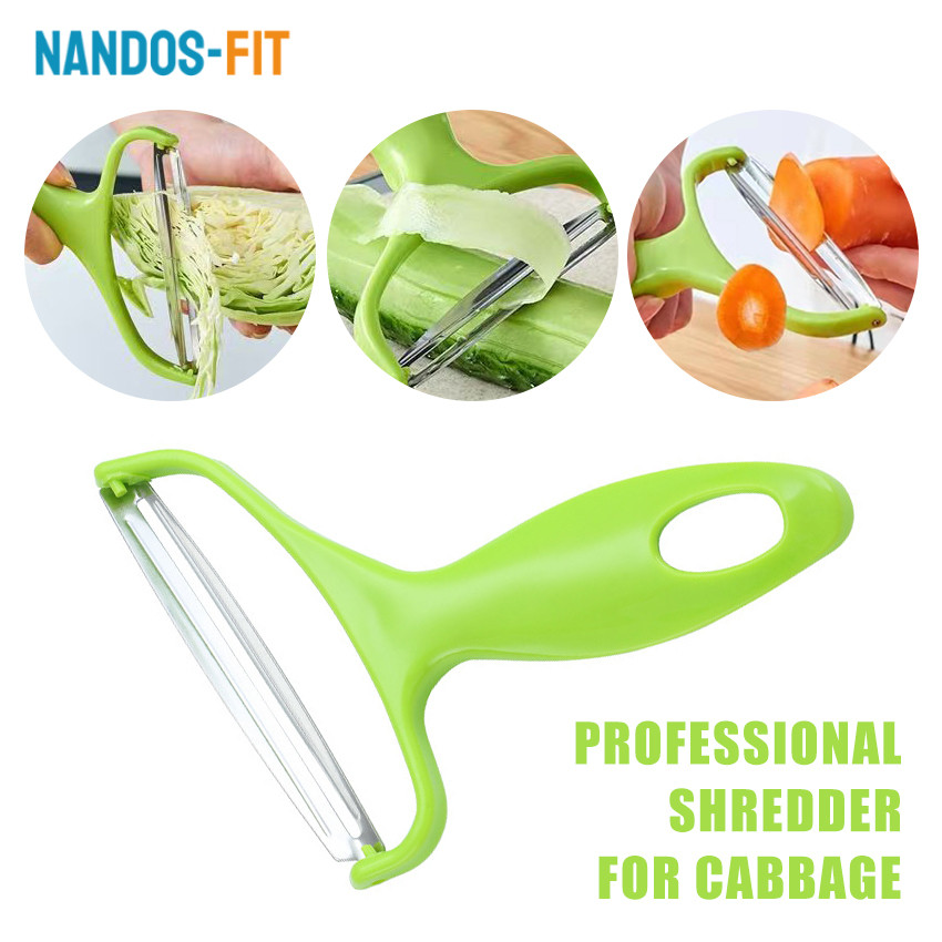 NANDOS-FIT Parutan Sayur Stainless Steel Extra Wide Multifungsi 4in1 / Serut Iris Julienne Kupas Bua