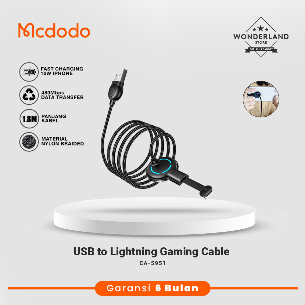 Mcdodo Kabel USB to Lightning 1.8M Gaming Fast Charging CA-5951