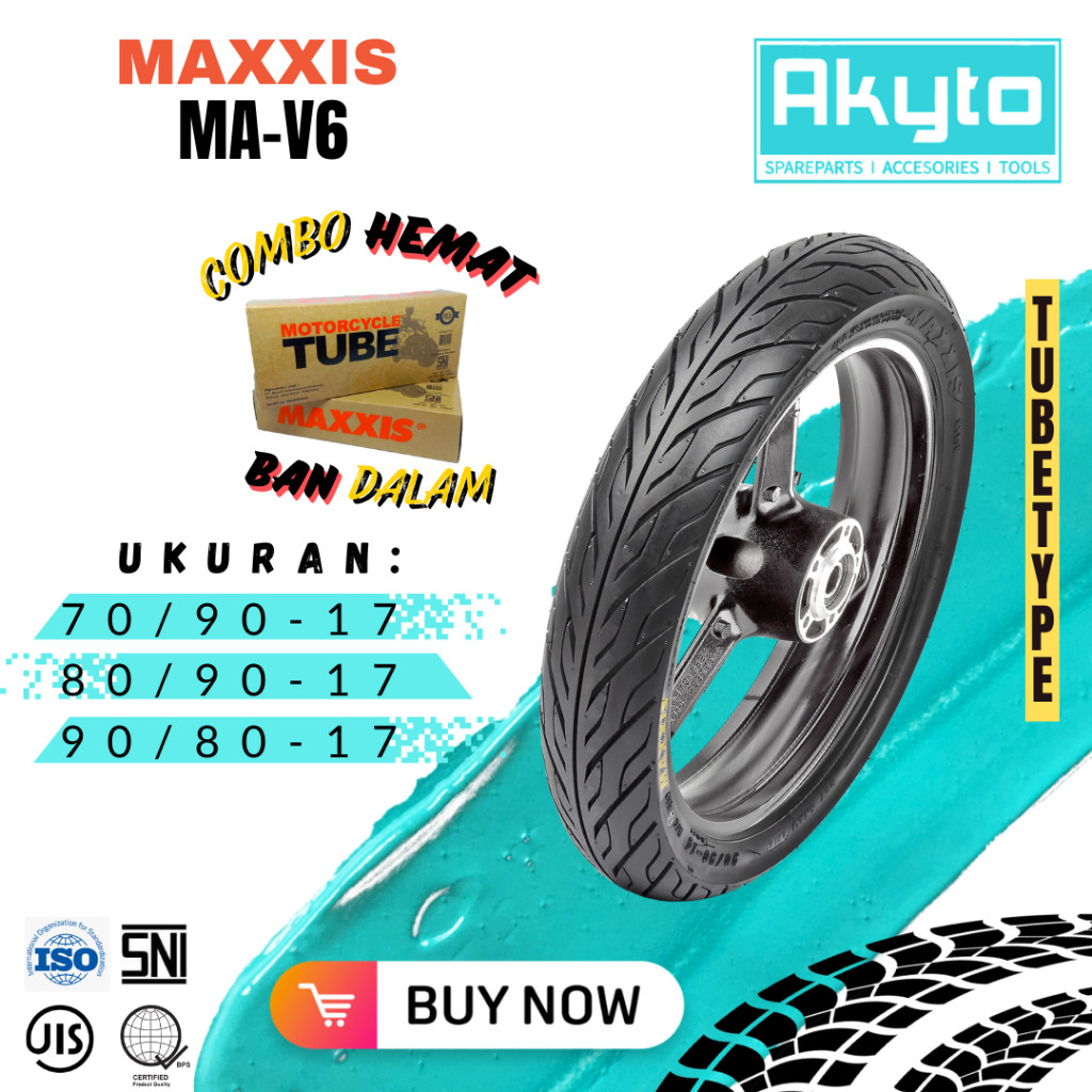 BAN MAXXIS MA-V6 TUBETYPE BAN MOTOR RING 17 / BAN R17 (70/90-17 , 80/90-17 , 90/80,17) / BAN MAXXIS 